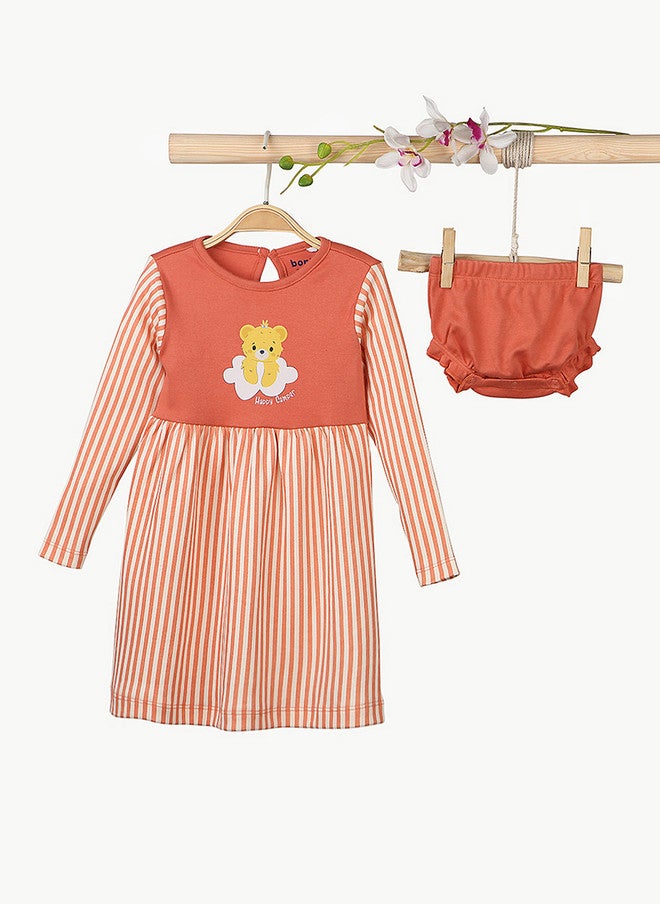 BONTOTS Infant Girls Happy Camper Printed Organic Cotton Dress - Image 2